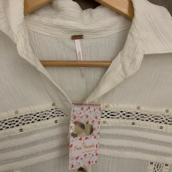 Free People Ivory Summer Stars Button Down - Picture 8 of 9